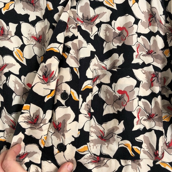 Vintage Jones New York Floral Short Sleeve Collared Blouse D17 - Picture 8 of 8